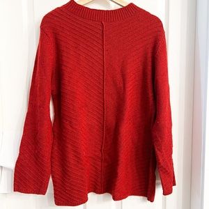L - Andrea Jovine - Red, Long Sleeve High Neck Sweater
